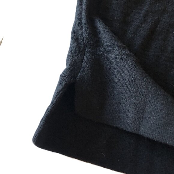 Vince Tan Black Color Block Sweater 100% Cotton Scoop Neck Drop Shoulder Stretch - Picture 10 of 15